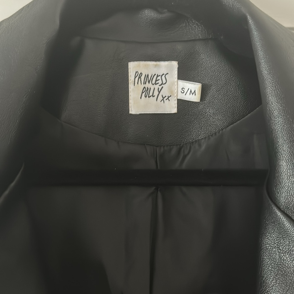 Princess Polly ELLEN FAUX LEATHER BLAZER - Picture 8 of 9